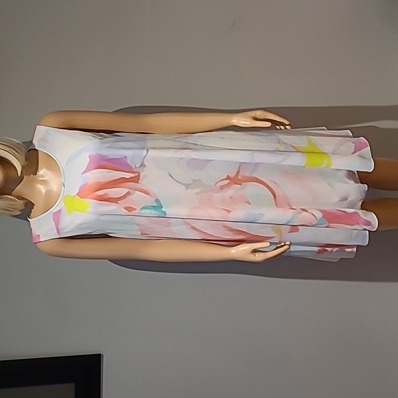 Calvin Klein white color splash dress size 16 - Picture 4 of 9